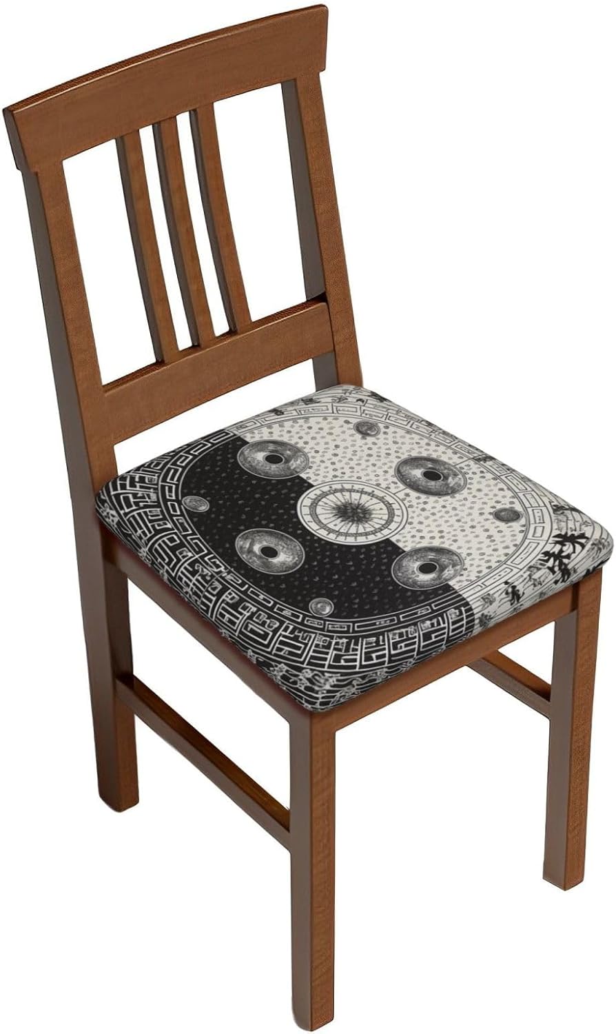 Ying Yang Diagram Print Square Cushion Covers 6 Pcs Set Elastic Non-Slip Seat Cushion Slipcovers Pet Furniture Protectors for Chair, Sofa