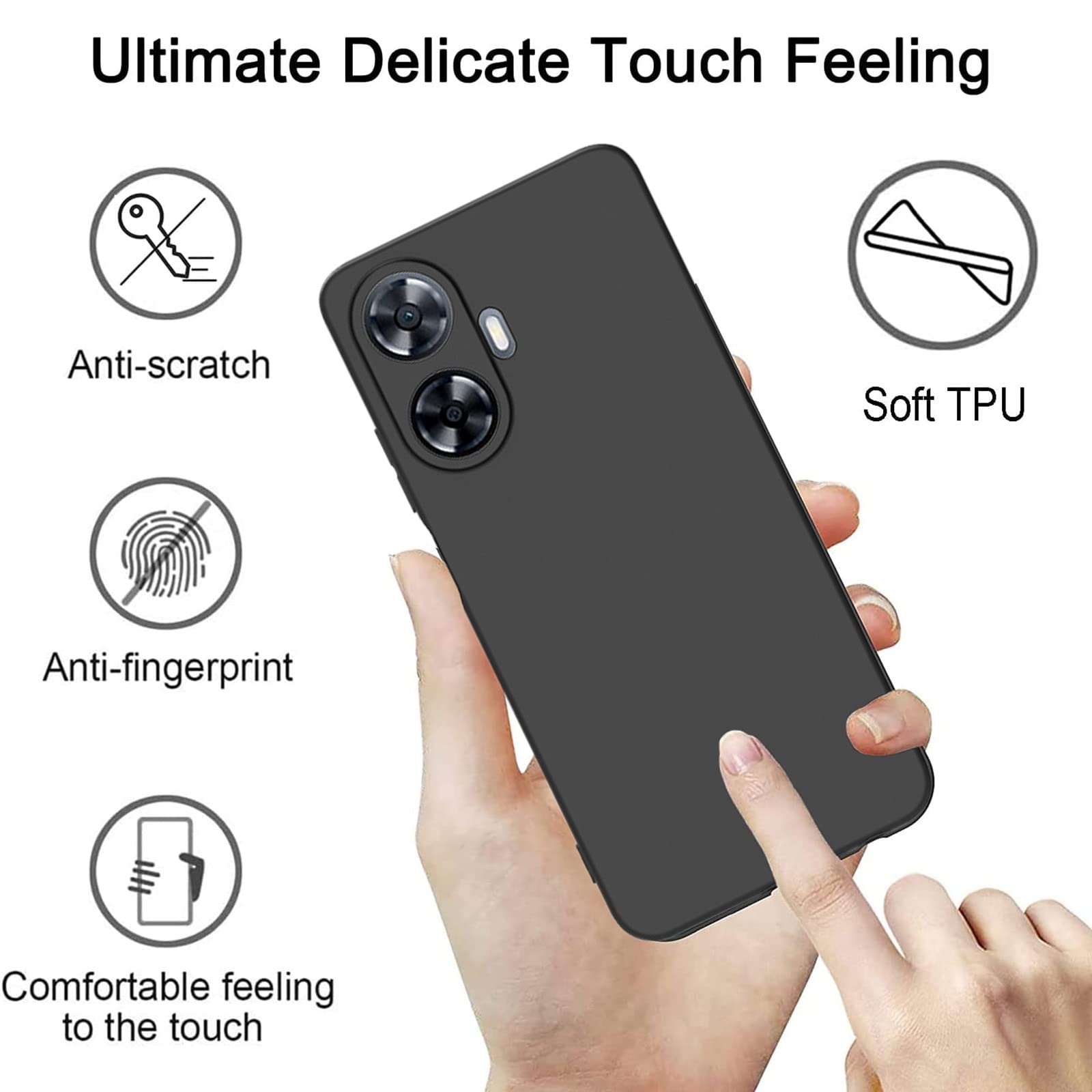 Weideworld [3 Pezzi] Cover per Realme C55, Creativa TPU Morbido Bumper Sottile Trasparente Custodia per Realme C55