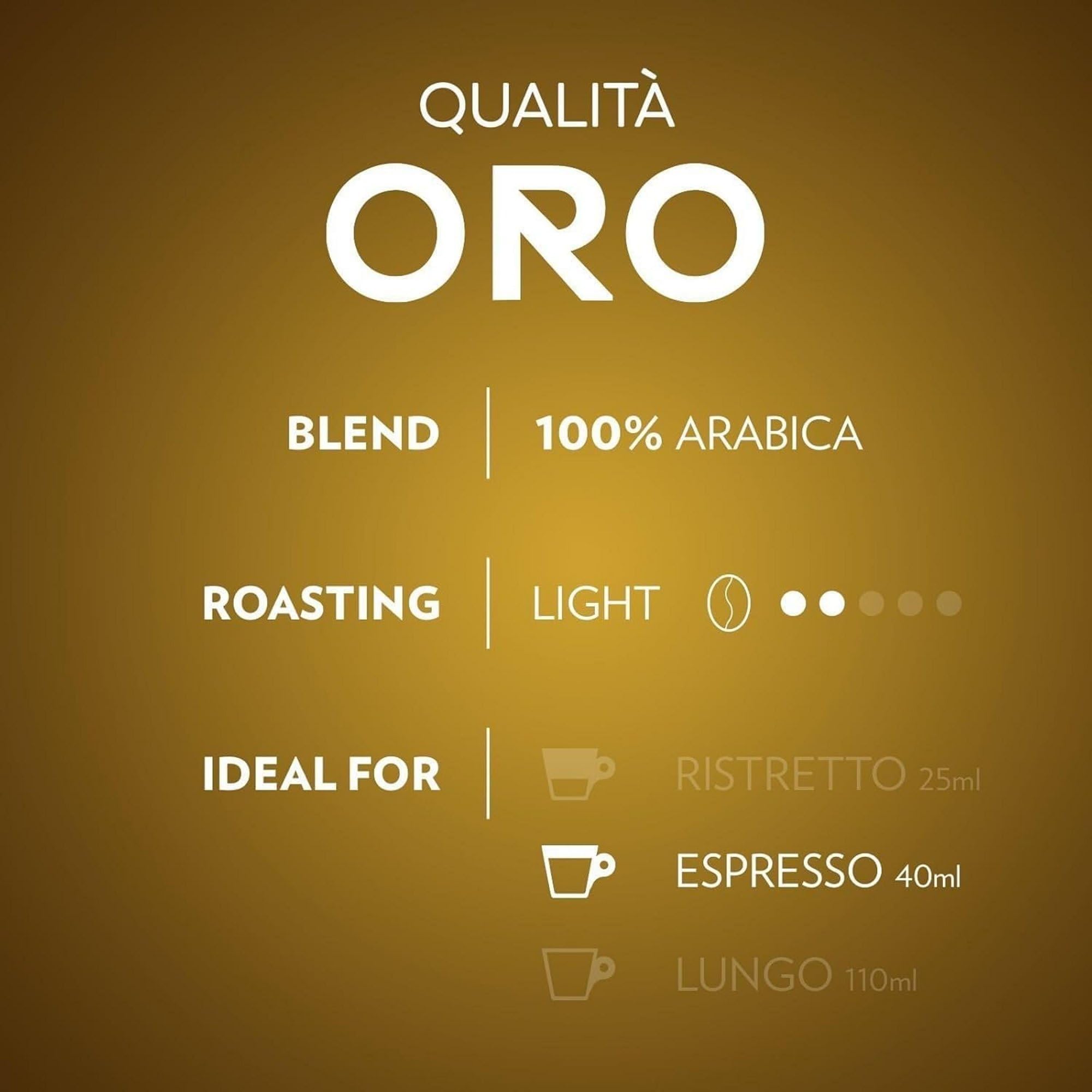 Lavazza, Qualità Oro, 100 Capsule in Alluminio, Note Fruttate e Floreali, 100% Arabica, Intensità 8/13, Tostatura Chiara, 10 Confezioni da 10 Capsule