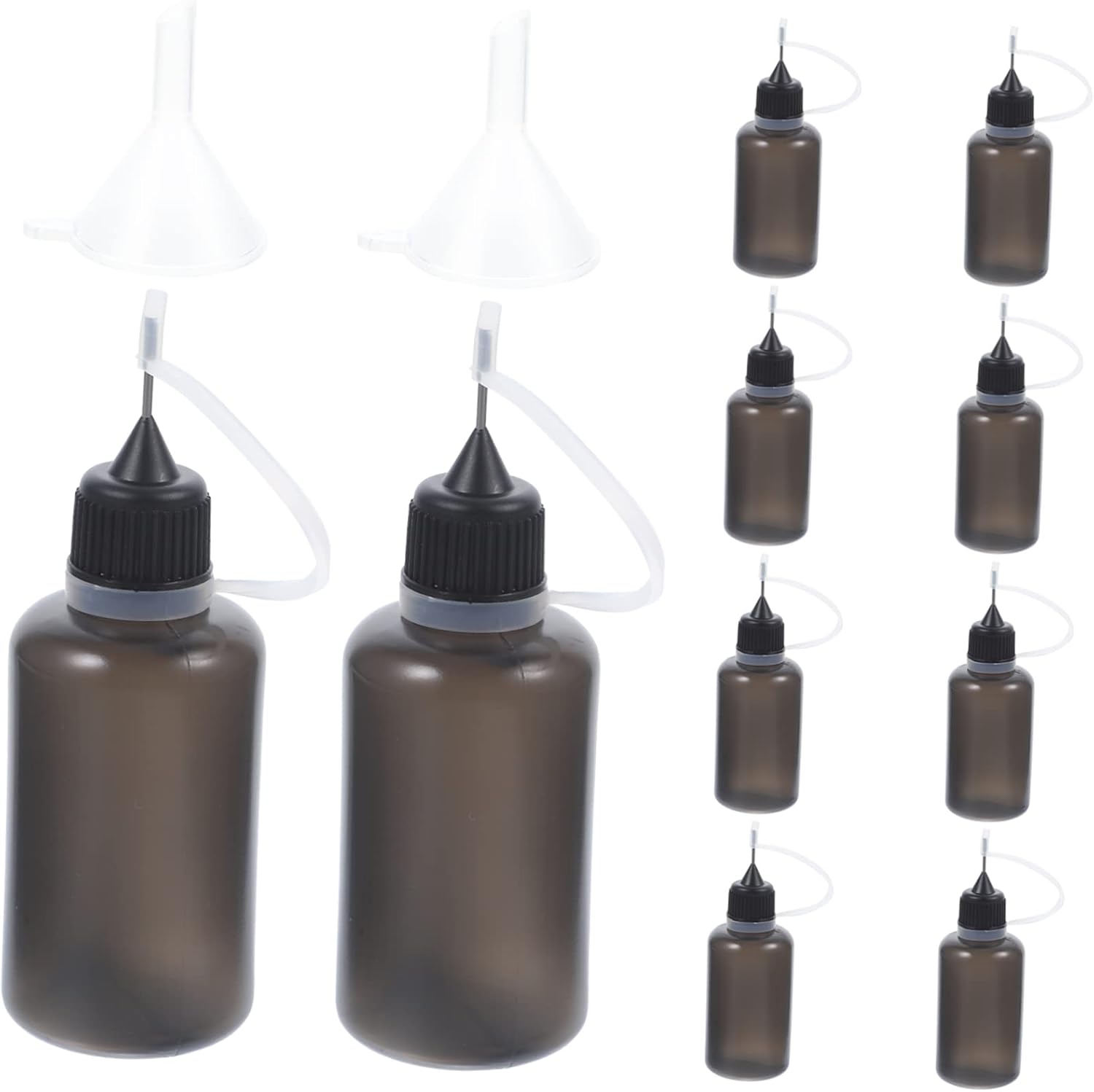 ULTECHNOVO 4sets Mini Glue Dispenser Bottle Tip Applicator for Glue Portable Squeeze Bottle for Diy Handcraft 10pcs*4
