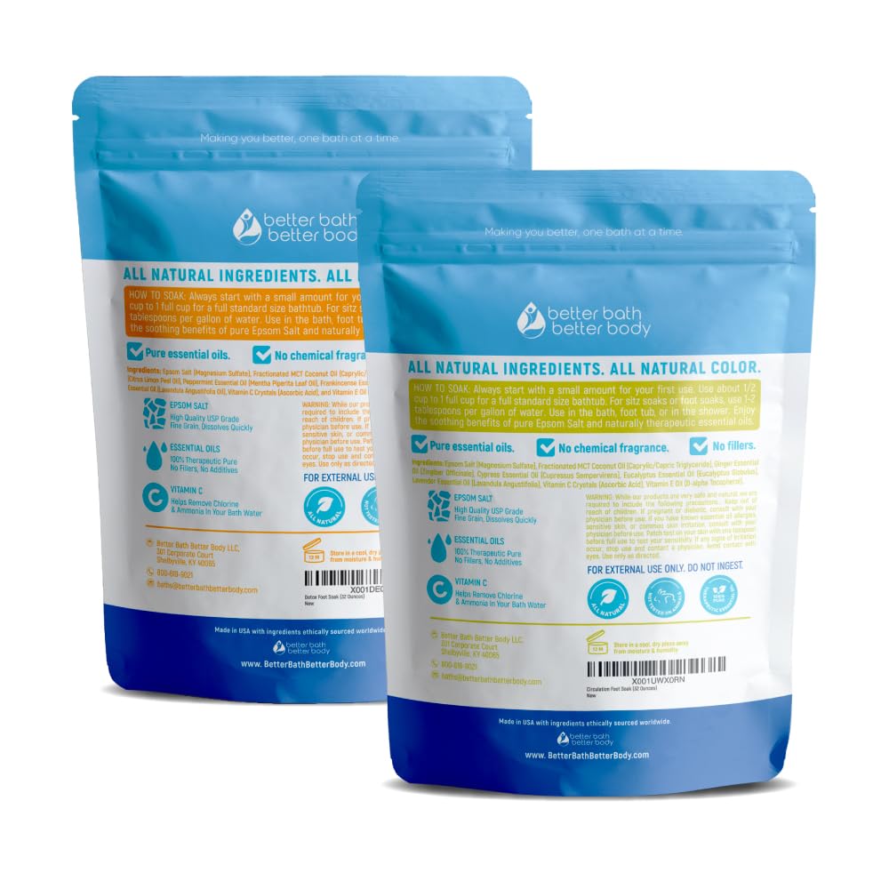 2-Pack Epsom Salt Foot Soak Bundle with Essential Oils