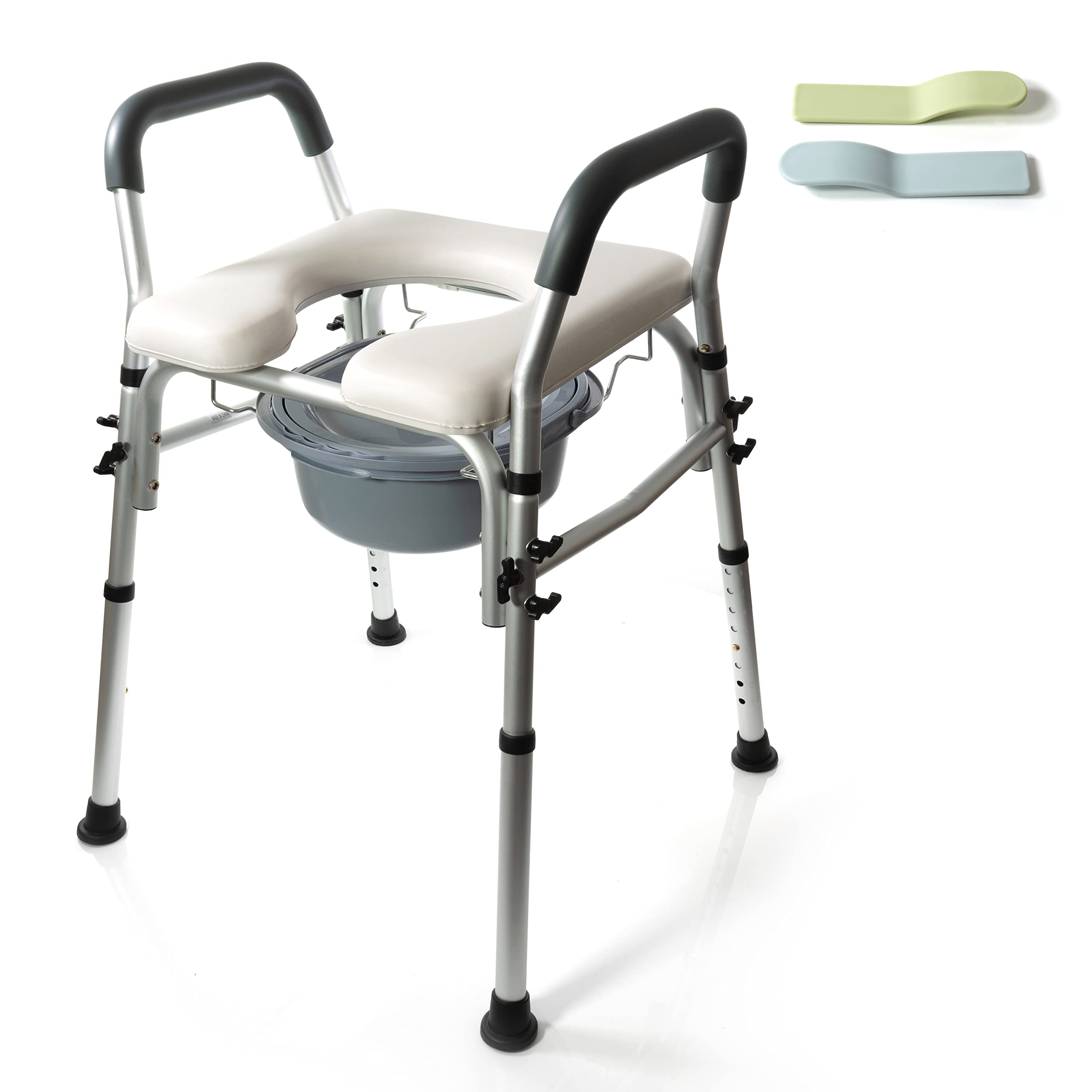 PATSON?? Stand Alone Raised Toilet Seat with Padded Handles and