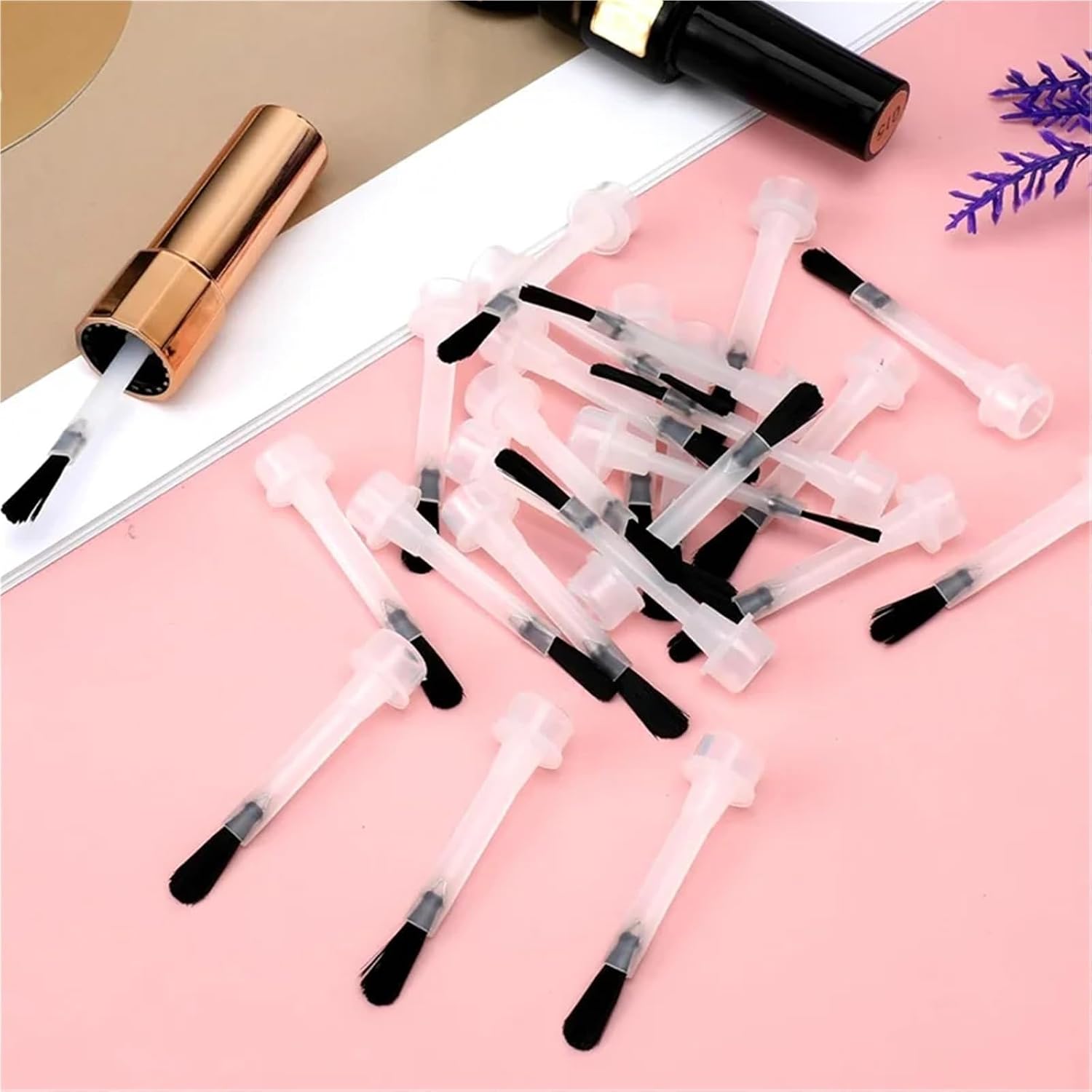 5set Disposable Nail Polish Brush With Handle Bottle Replacement Art Liquid Applicators Brushes(25pcs)