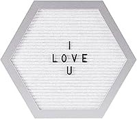 Vista 6 de Melannco Tablero de letras de fieltro, hexagonal, con letras y números, para anuncios, blanco y plateado