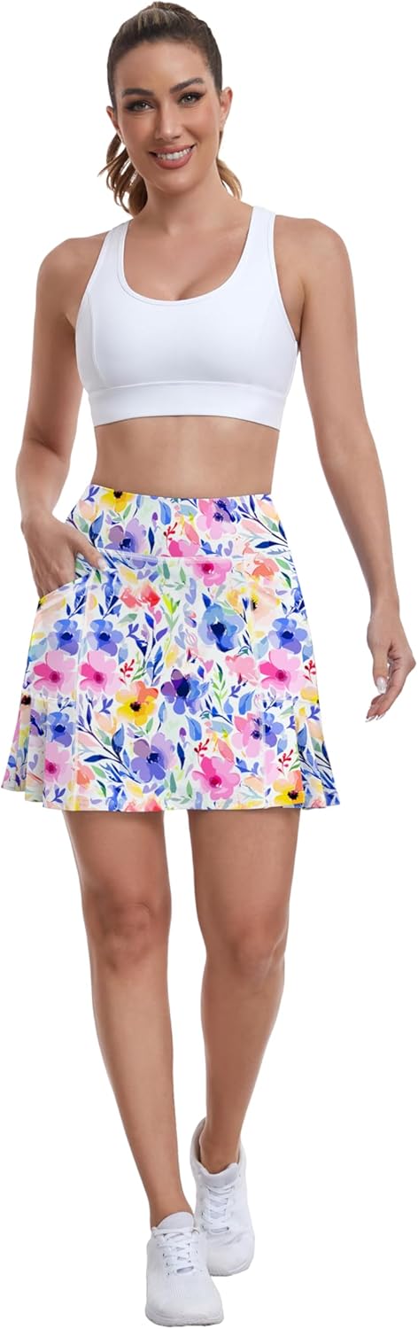 WOWENY Women's Athletic Tennis Skorts Skirts for Women Running Golf Skort with Pockets - Image 5