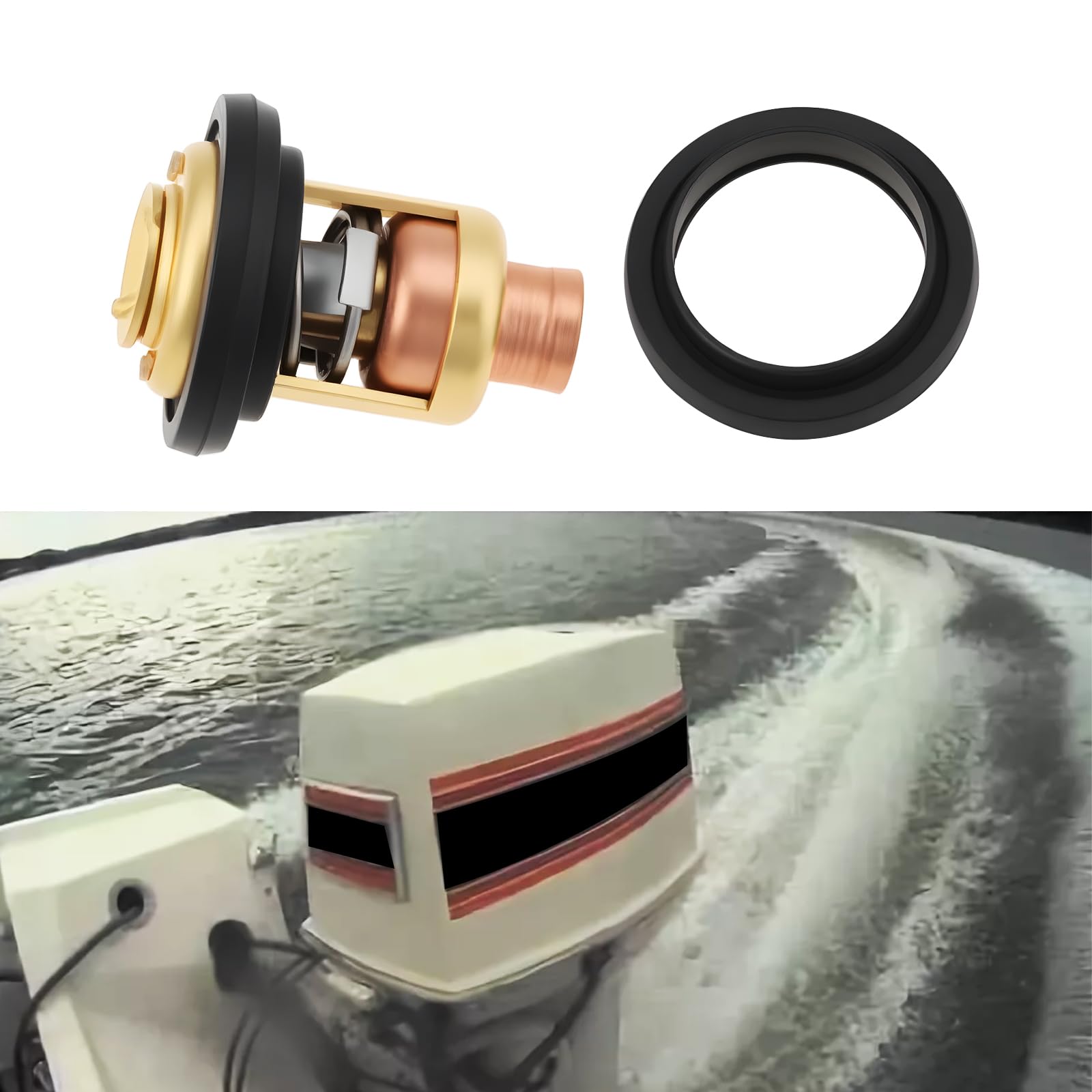 SG Store Termostat silników zaburtowych z uszczelką 5005440 kompatybilny z Johnson kompatybilny z Evinrude 5-235 HP, 8330720