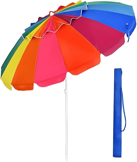 COSTWAY 2m/2.2m Beach Umbrella, UPF50+ 