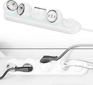 Steckdosenleiste mit 3 USB, Schalter und Stimmungslicht, Mehrfachsteckdose 3-Fach, 360° Drehbar Steckdosenadapter USB Steckdose Überspannungsschutz Verteilersteckdose für Zuhause Büro