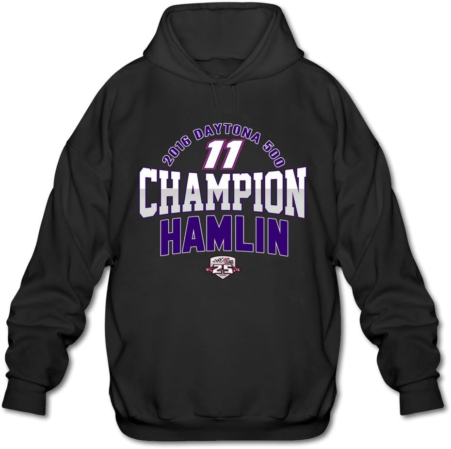 Men DENNY HAMLIN 2016 DAYTONA 500 CHAMPION Hoodies Black Unknown Binding