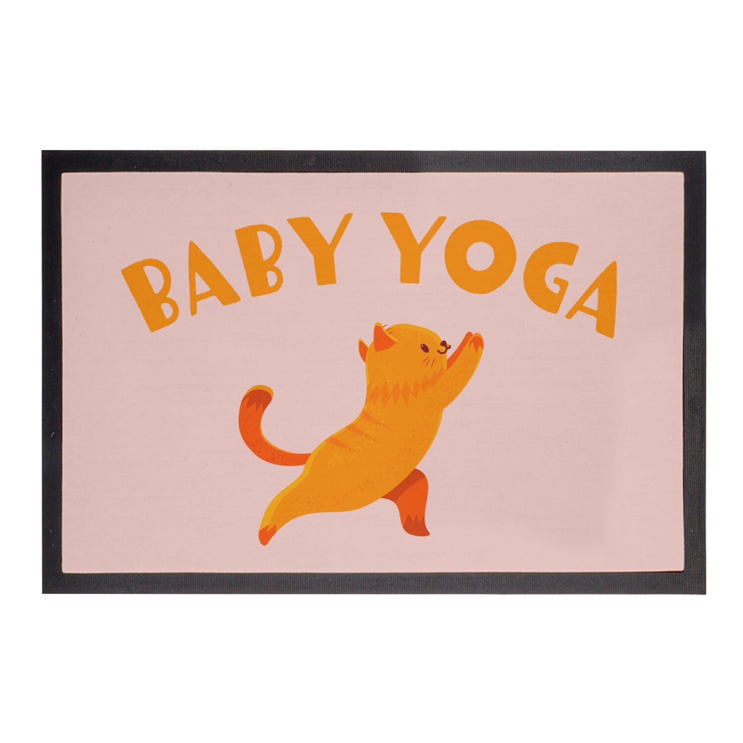 Paillasson rose chat yoga égayez votre entrée avec ce tapis mignon