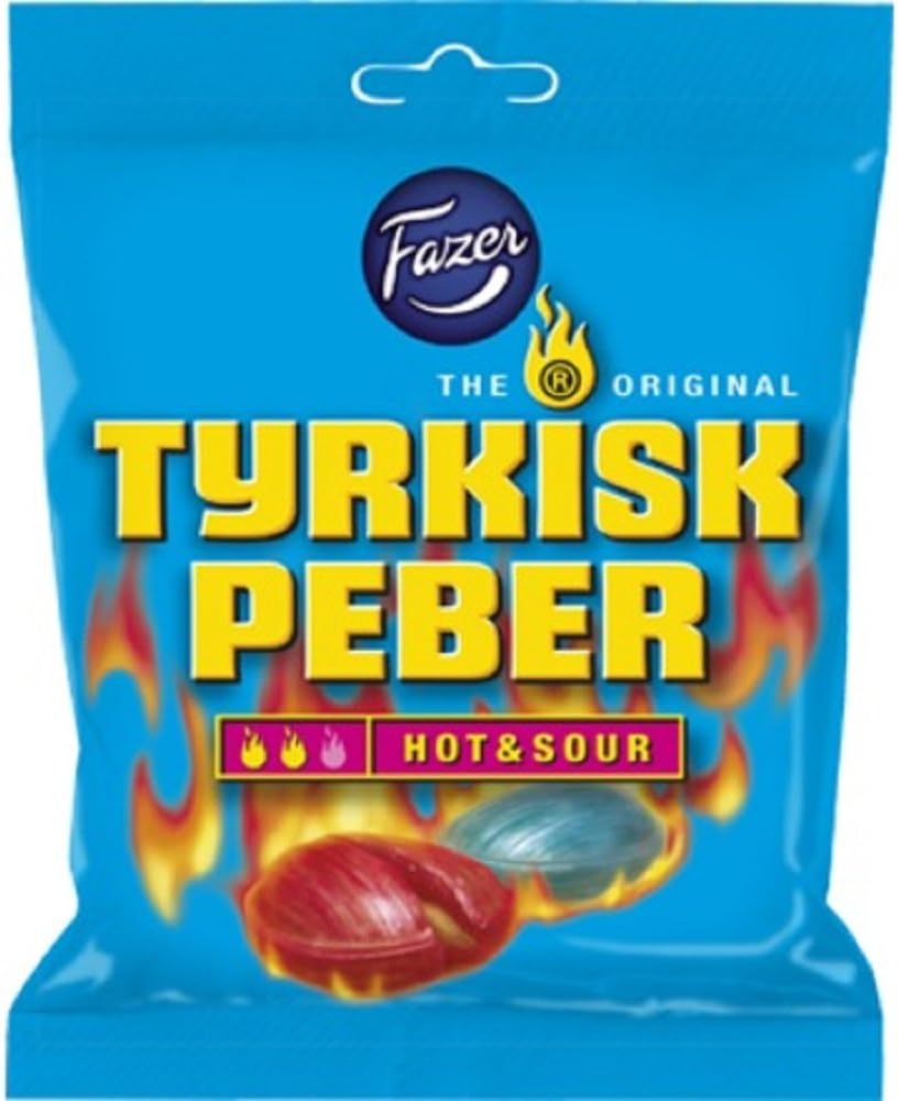 4 x bags of 150g Fazer The Original Tyrkisk Peber (Turkish