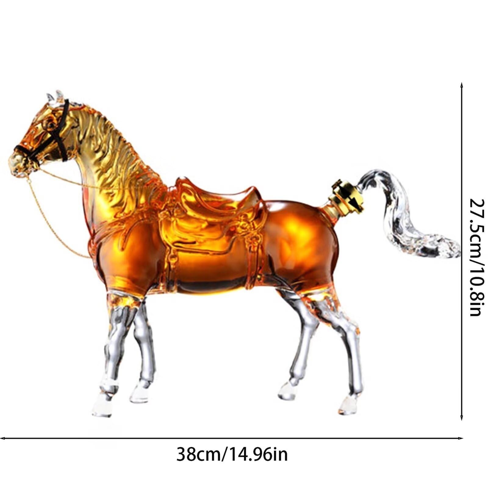 1000ML Decantador Whisky Arte Escultura - Decantador De Whisky Con Forma De Vaso De Caballo/vaca 3D, Regalos Únicos A Prueba De Fugas Para Botellas De Vino, Contenedores Licores(Horse)