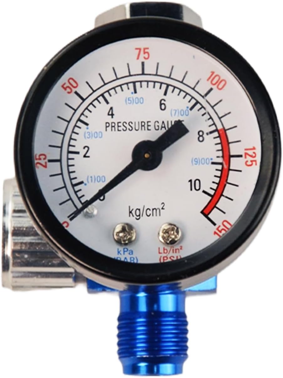 1/4" Spray Paint Gun Air Pressure Regulator, Air Compressor Regulator Valve with Pressure Gauge, Air Adjusting Valve Regulator Pneumatic Tool Accessory for Spray Gun