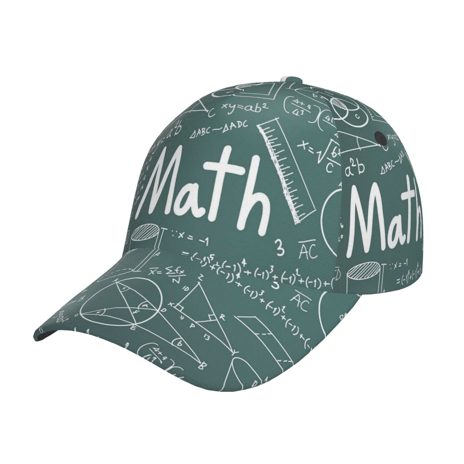 HYSDPUZK Math Lesson Word Print Tylish Curved-Brim Baseball Cap - Full Print Polyester Hat for All Seasons and Genders