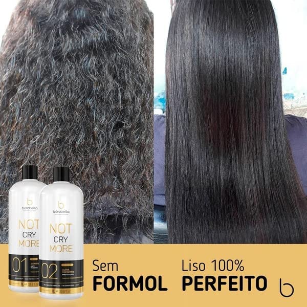 Kit Traitement Kératine Brésilien Borabella - Lissant Anti-frisottis, 2 Flacons