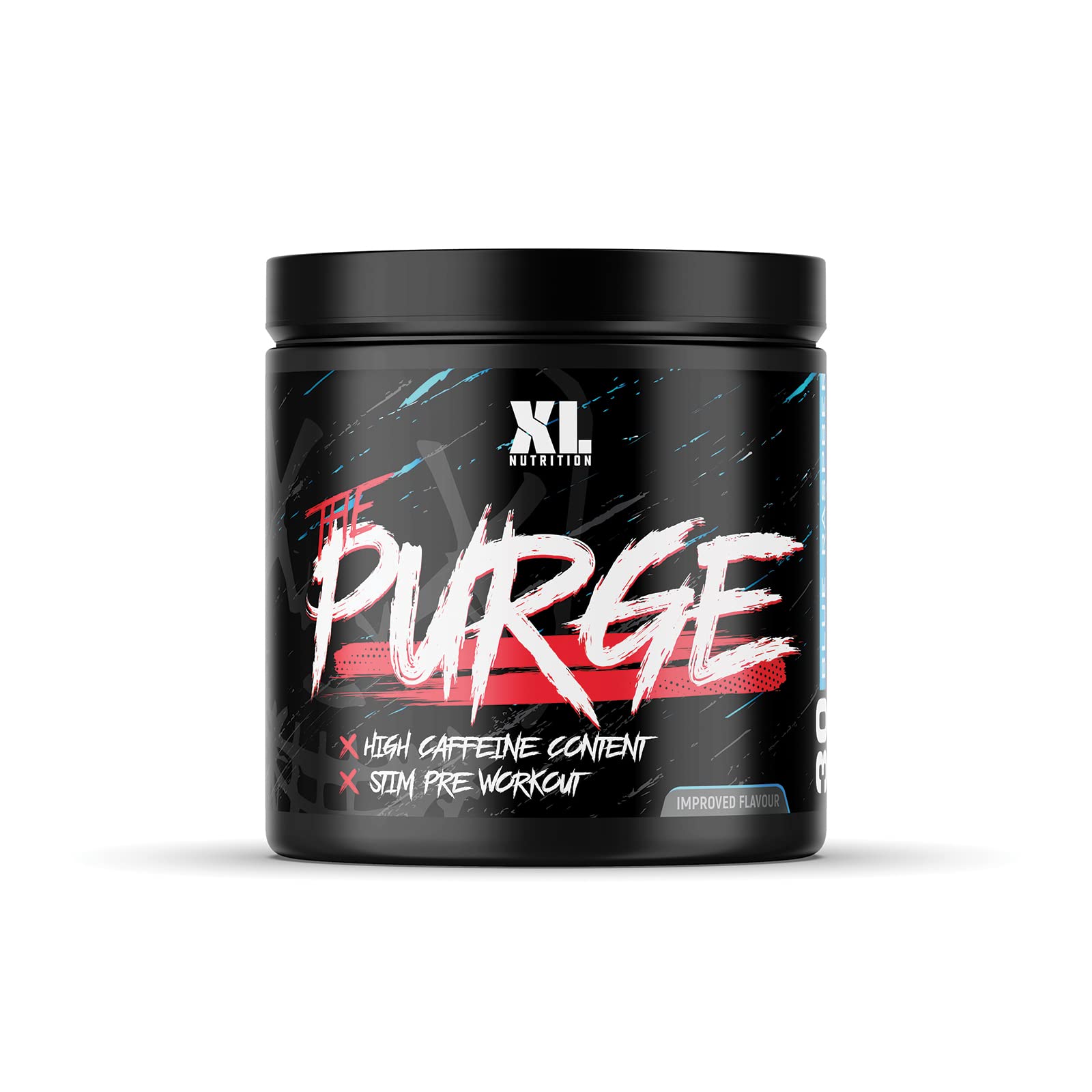 XL Nutrition The Purge | Pre Workout 225g | High Caffeine Content | Helps with Energy, Focus and Blood Flow | No Crash | Potent Formula | Quick Absorbing (Blue Razz Slush)