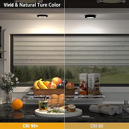 Miniatura 6 de acegoo CRI90+ - Luz LED de disco para caravana, 3 pulgadas, luz de techo superior de 12 V para autocaravana, barco, camión, remolque, automóvil,