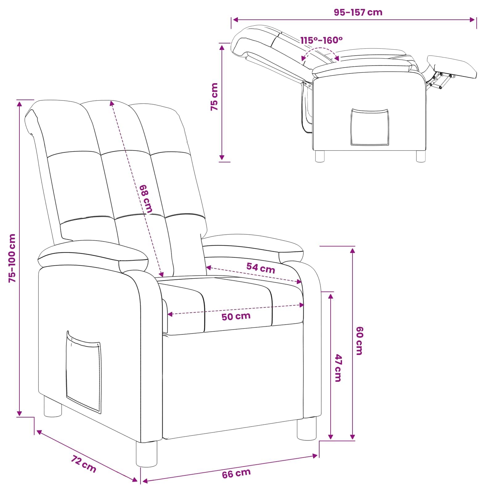 Fauteuil inclinable en tissu crème