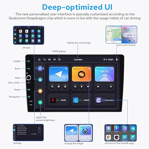 Miniatura 3 de JOYING Radio para Toyota Tundra 2007-2013 y Toyota Sequoia 2008-2018 Android 12 Car Stereo 10.1 "Pantalla táctil 4GB+64GB con Carplay Android Auto