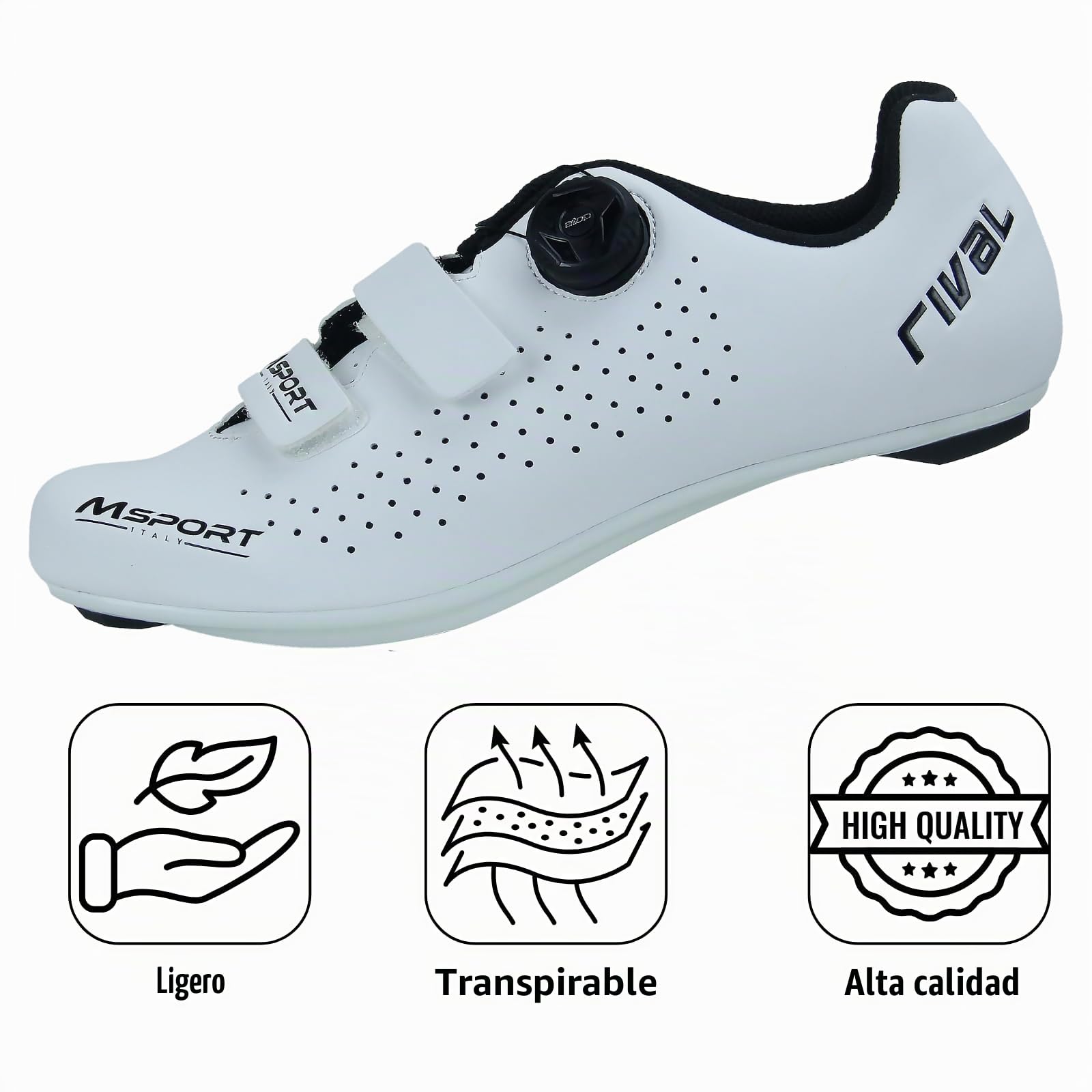 Zapatillas de Ciclismo Profesionales para Bicicleta de Carretera – Transpirables, para Spinning Hombre/Mujer - B02 41 EU