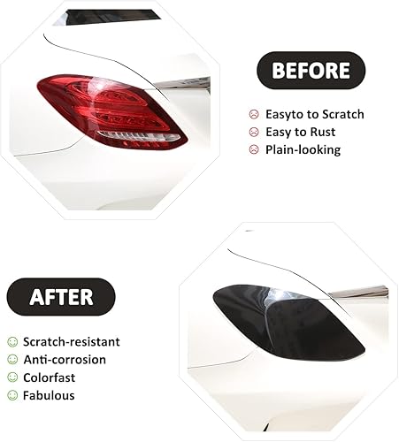 Miniatura 2 de Cubierta de protección de luz trasera exterior de coche ABS para Mercedes Benz Clase C W205 2015-2021 Guardias de luz trasera Accesorios