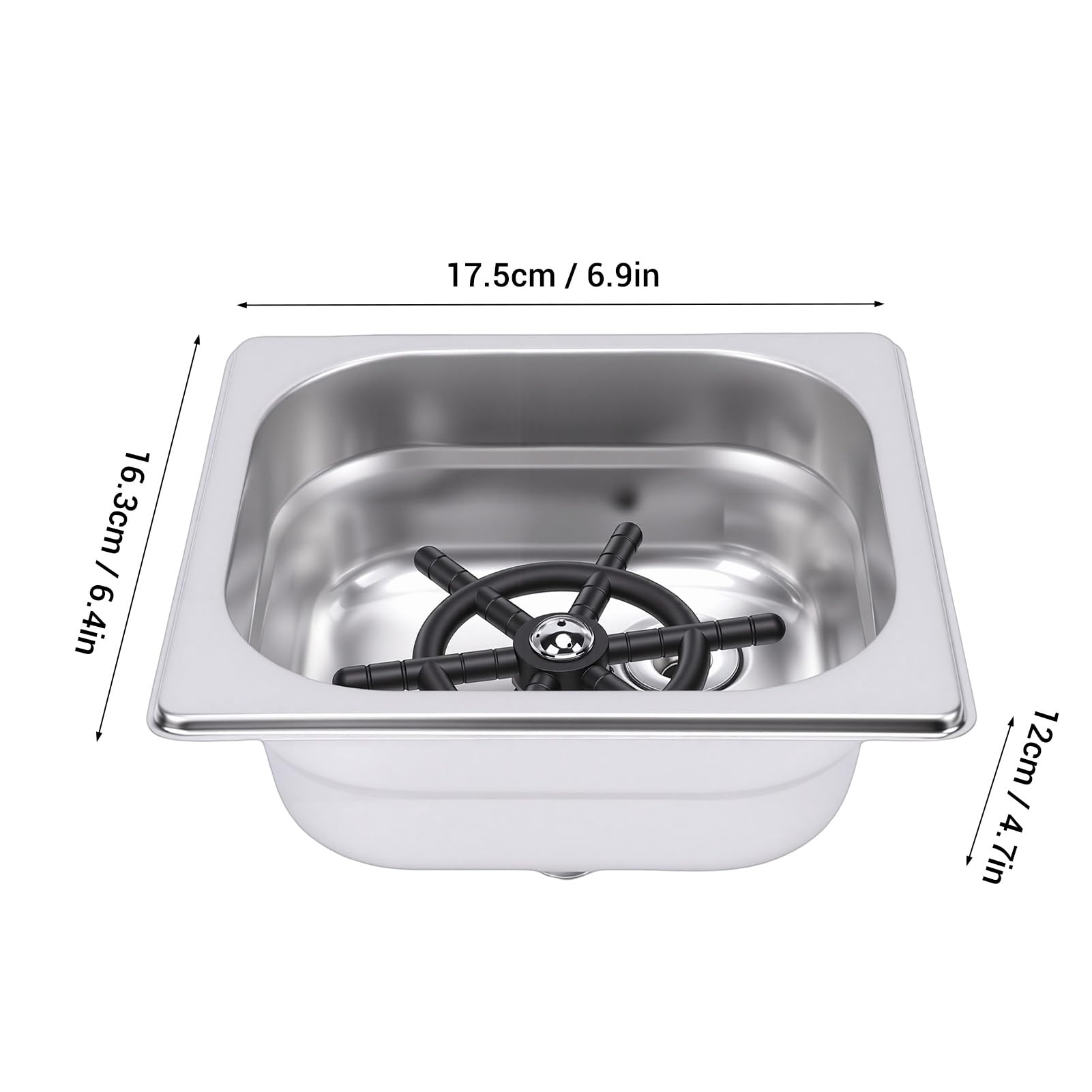 Fockety Enjuagadora de Jarras, Enjuagadora de Vidrio para Encimeras de Acero Inoxidable, Lavadora Automática de Vasos para el Hogar, Cocina, Hotel, Bar (6,9x6,4x4,7 pulgadas) (SILVER)