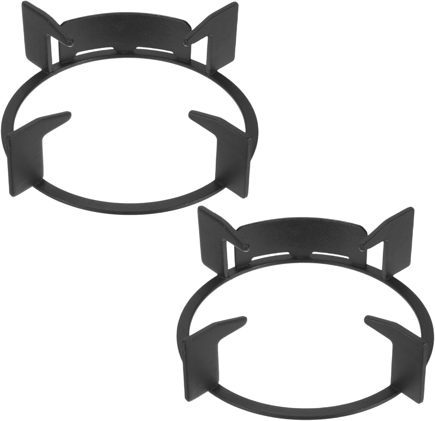 PATIKIL 2 Pcs Wok Ring for Gas Stove, 6.4 Inch Cast Iron Gas Stove Rack Wok Support Ring Drop-In Stand Brackets Replacement Accessories for Home Kitchen Burner, Black