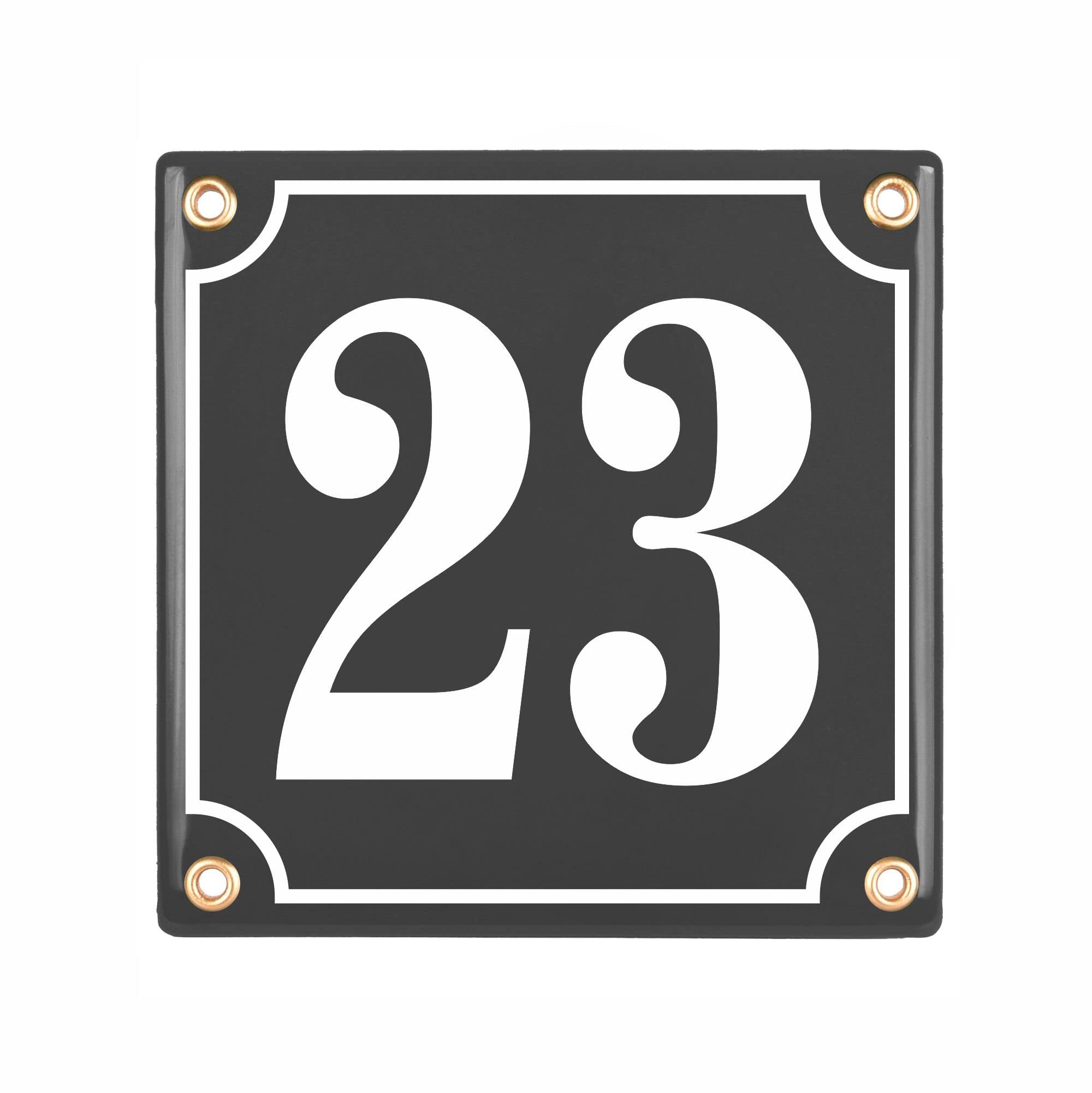 Numéro de Maison | Plaque Émaillée Personnalisée 15x15 cm | Numéro de Rue | Panneau de Porte (Bleu)