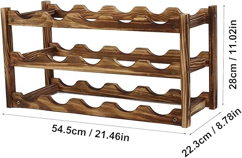 Miniatura 2 de Estante para vino, soporte de madera para botellas de vino, estante de almacenamiento para botellas de vino para el hogar, bodega, despensa, armario