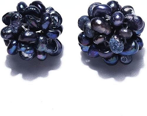 Miniatura 4 de Mega Pet 5Pcs Natural Cultural Freshwater Pearl Beads 12-15mm Handmade Ball Cluster Beads Creamy White Dyed Braided Ball Pearl Pendants for DIY