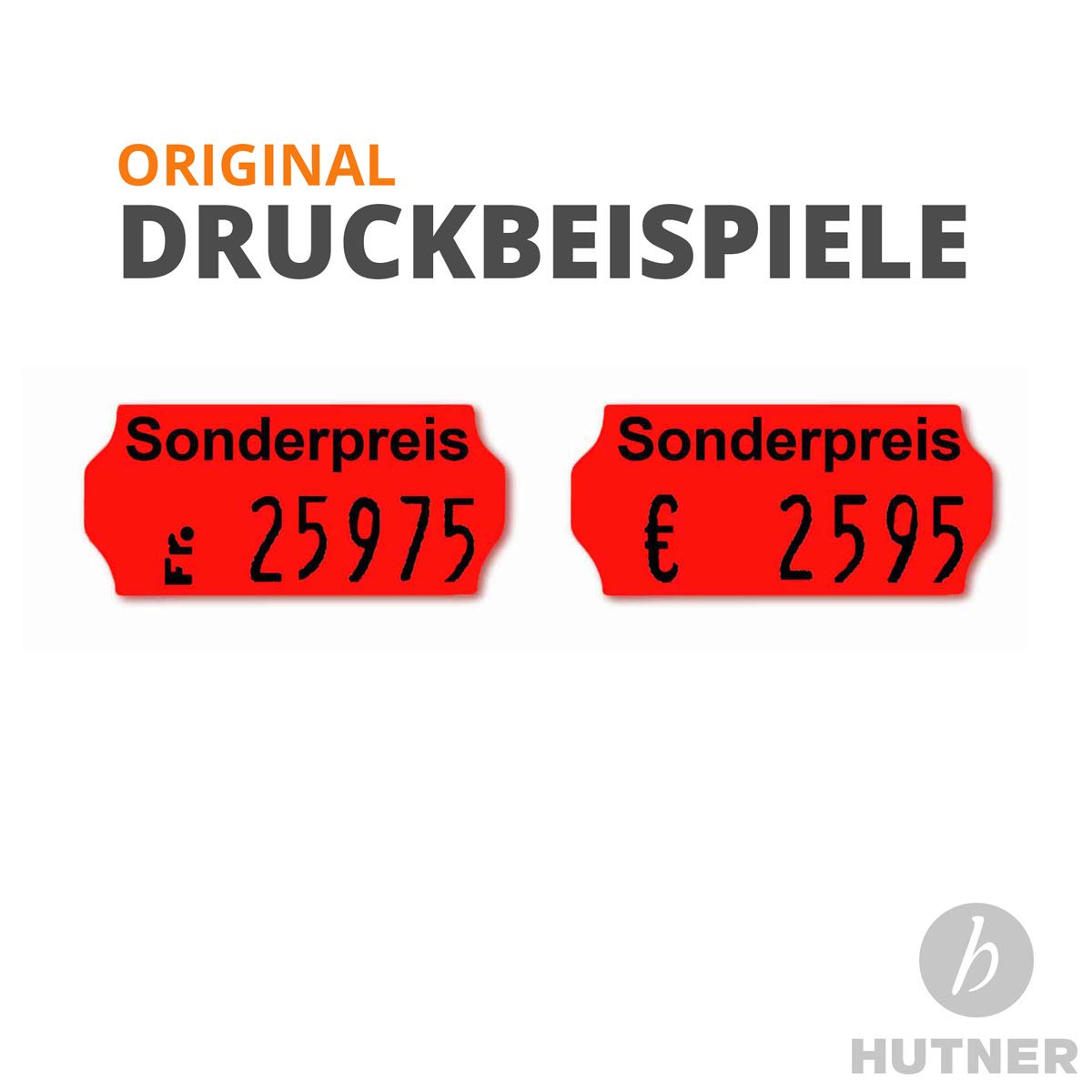 Preisauszeichner Set Blitz C8 inkl. 10 Rollen 26x12 Preisetiketten - leucht-rot permanent Aufdruck: Sonderpreis + 1 Farbrolle | HUTNER