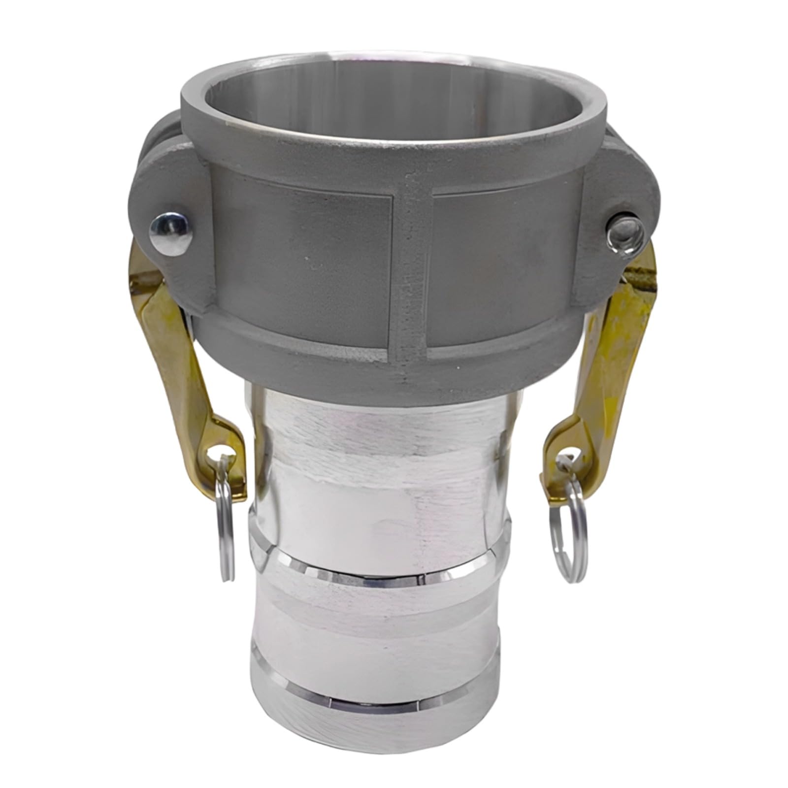 Acoplamiento hembra Camlock de 4 pulgadas, manguera de aluminio con abrazadera y acoplador hembra tipo C para agua, aceite, combustible, diámetro interior de 120 mm