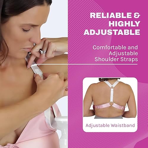 Miniatura 3 de Brasier de lactancia y bombeo, brasier de extractor de leche ajustable, brasier de bombeo sin alambre, manos libres, extractor de leche no incluido