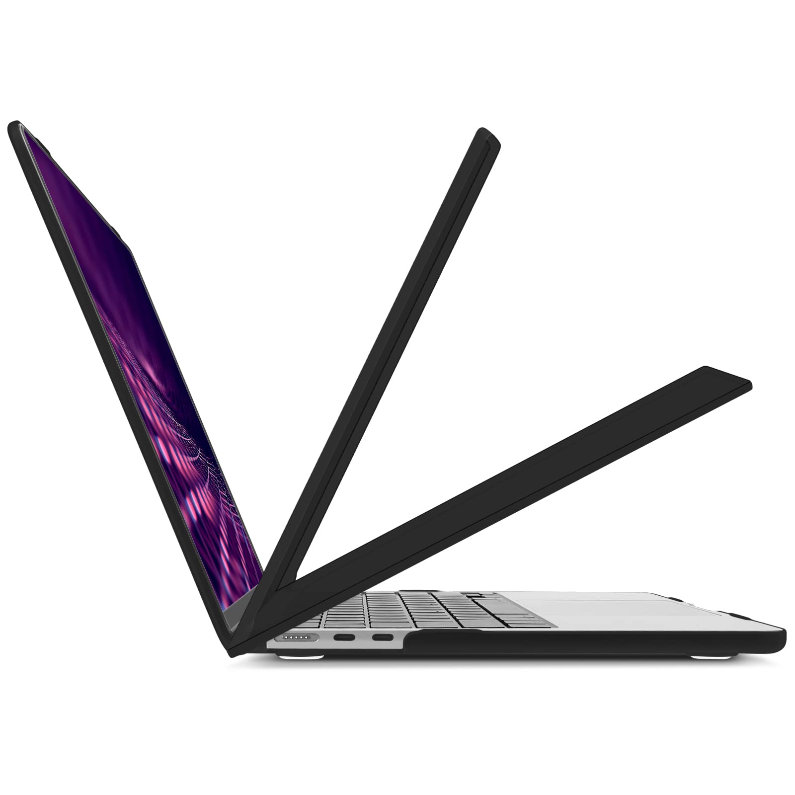 TECOOL Custodia MacBook Air 13,6 Pollici M3 M2 2024 A3113 e 2022 A2681, Cover Opaca Plastica Rigida Ultra Sottile e Copritastiera Italiano UE, Nero