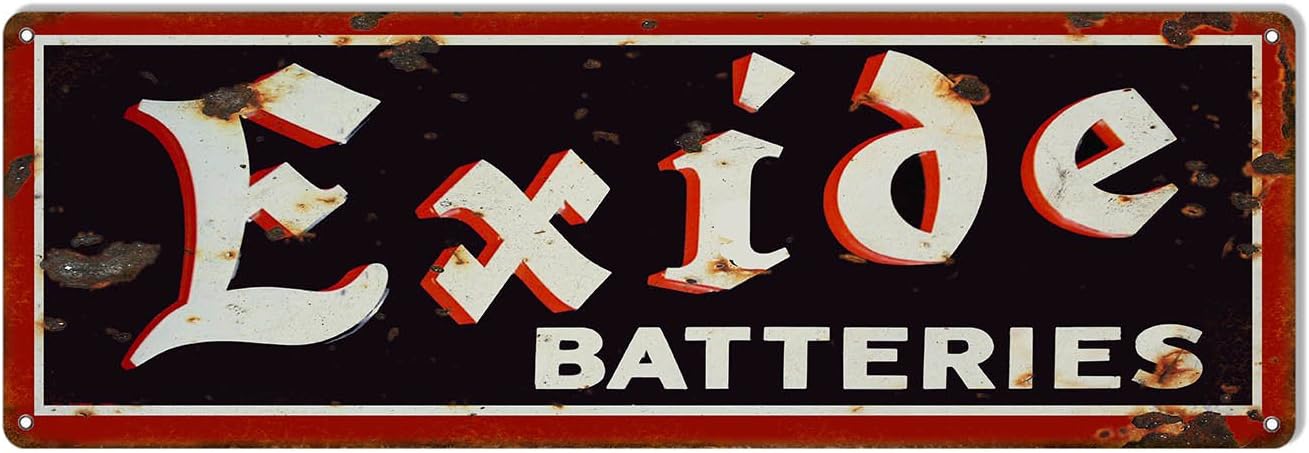 Reproduction Exide Batteries Gas Station Sign 6X18