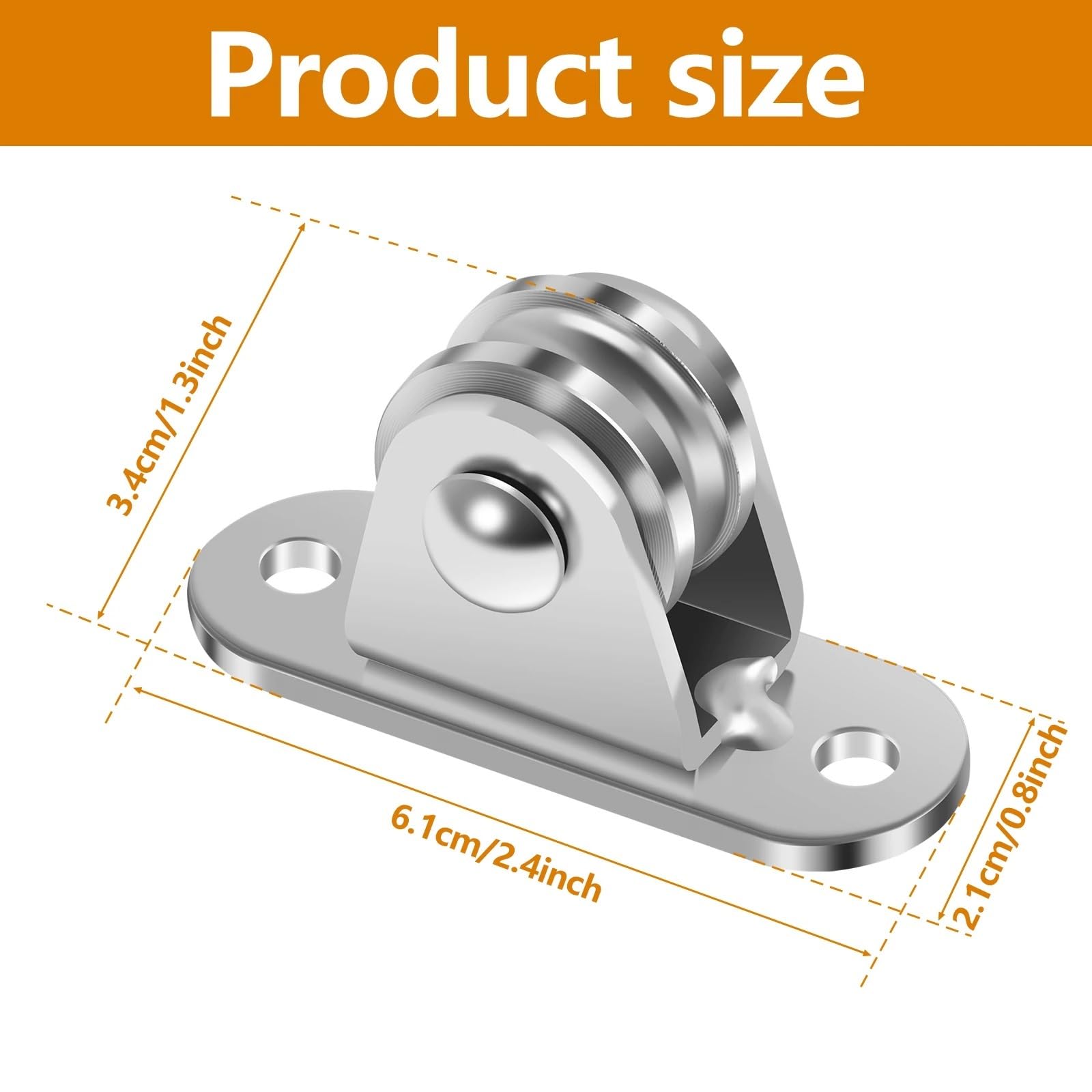 Set di 4 pulegge fisse resistenti con cuscinetti duplex, silenziosi e stabili, supporta fino a 77 kg, ideale per uso domestico e Worhop