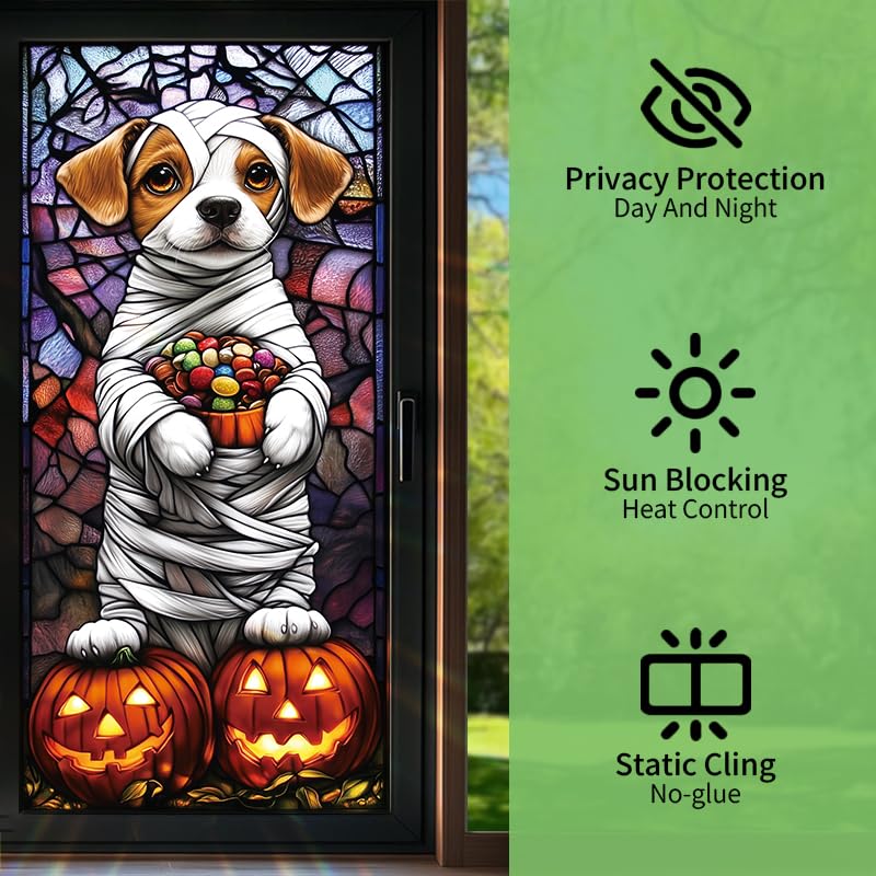 Vinilo Decorativo Halloween Mummy Dog 17.7 x 39.3 pulgadas miniatura 2