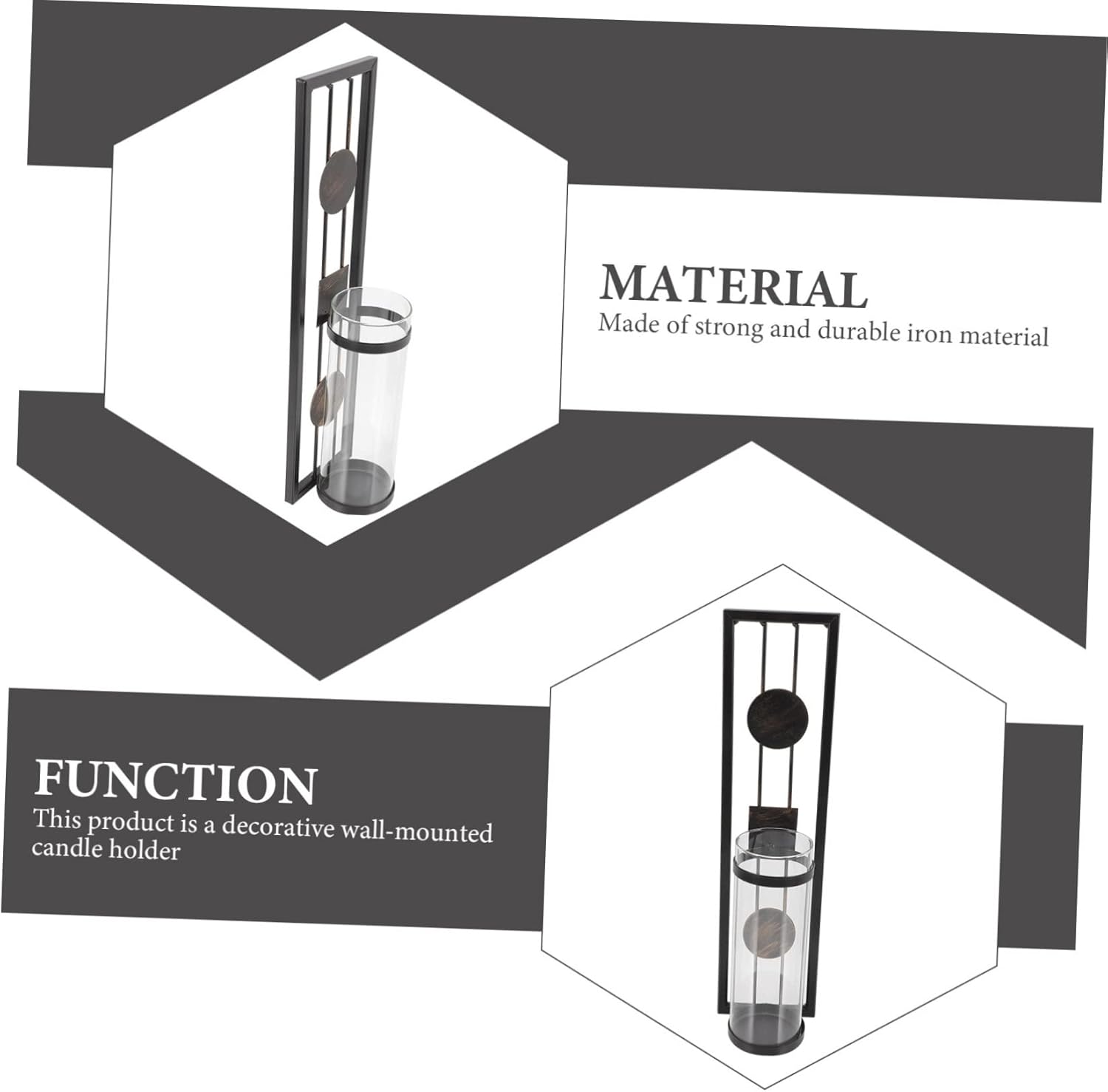 2pcs Wall Mounted Iron Candle Holders Vintage Style Hanging Candle Holders for Home Decor Living Room Bedroom and Dining Spaces