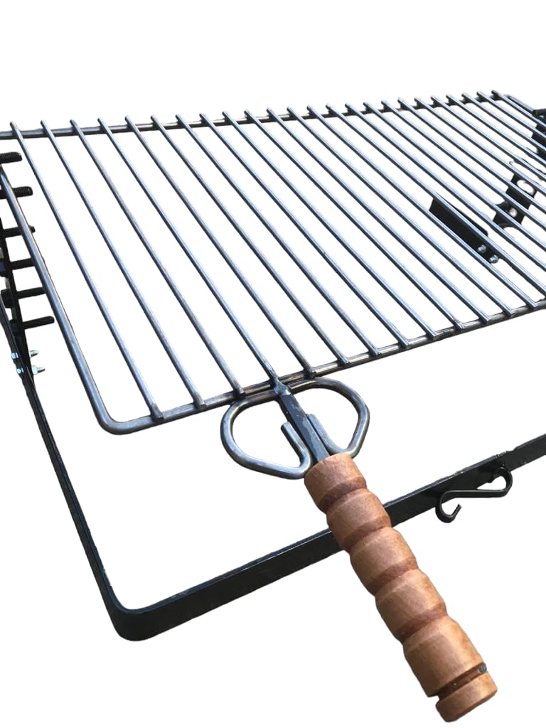 GRIGLIA PER BARBECUE IN FERRO GRATICOLA PESANTE 60x38CM REGOLABILE IN ALTEZZA