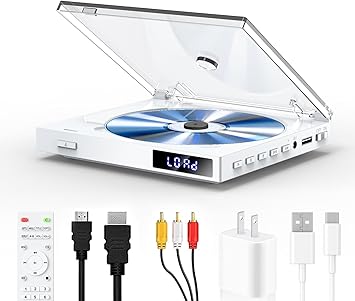 Mini DVD Players with USB Port, HDMI/RCA Output with Mini DVD Players for TV, Supports All Region NTSC/PAL up to 1080P, USB Input Design, Include Remote Control