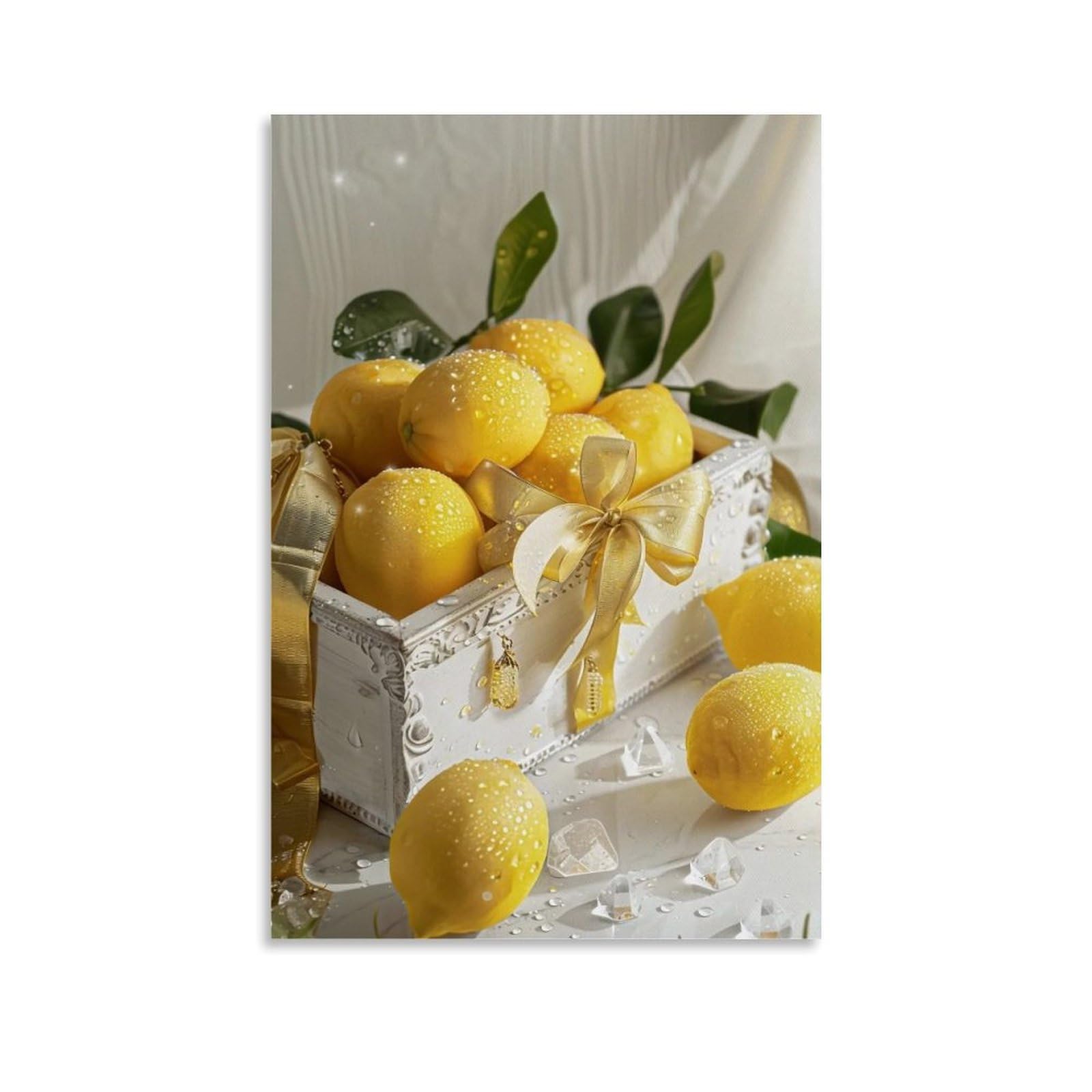 HUERYRYHY Nostalgic Dewy Lemon Fresh 01 Poster Wall Art Canvas Vintage Aesthetic Painting Decor for Rooms 20x30inch Unframe-style
