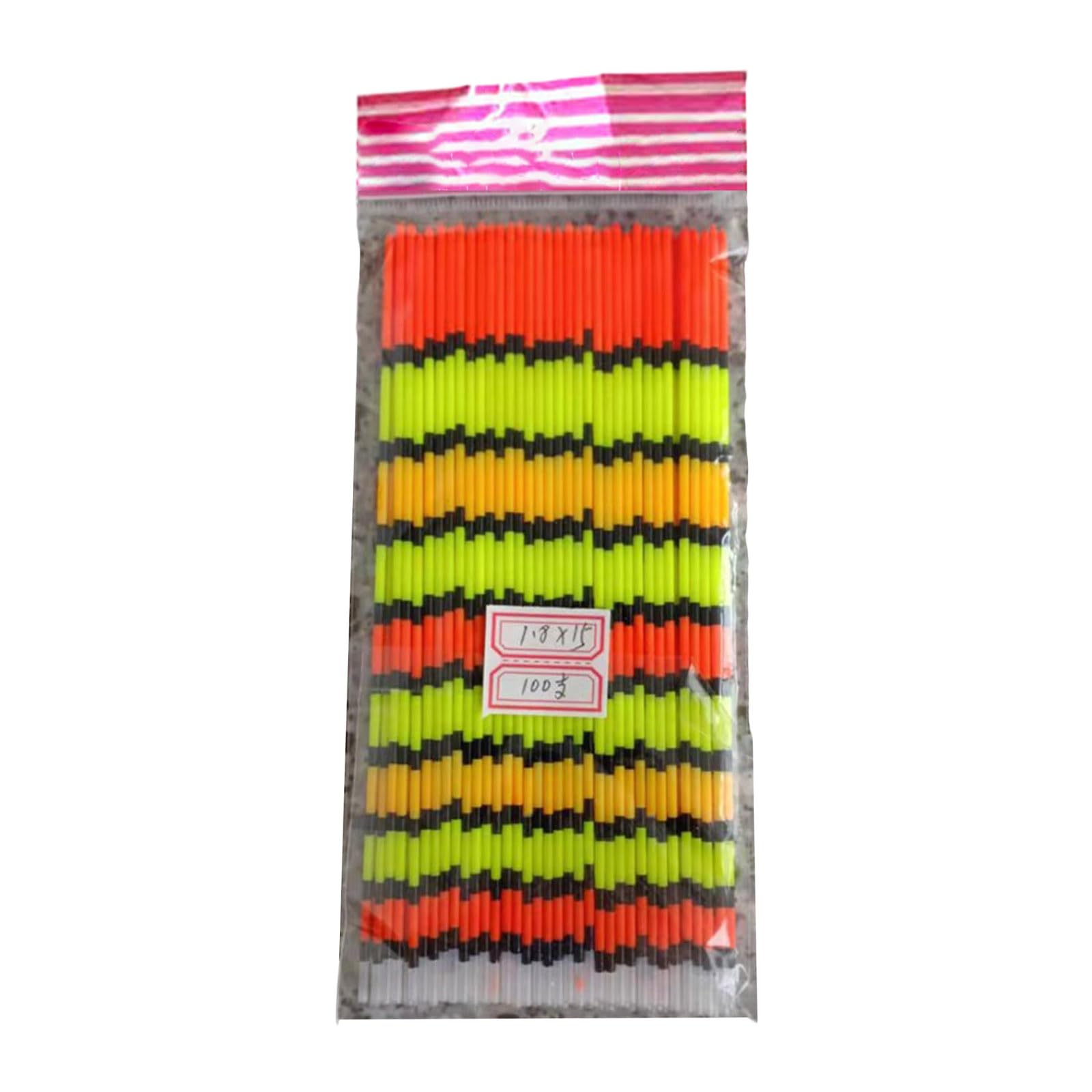 Tsophreniq 100Pcs Bold Tail Eye Catching Float Top Drift Tail Fishing Float Top Hollow Floats Fishing Bobber Tackle Hollow Structure Floats