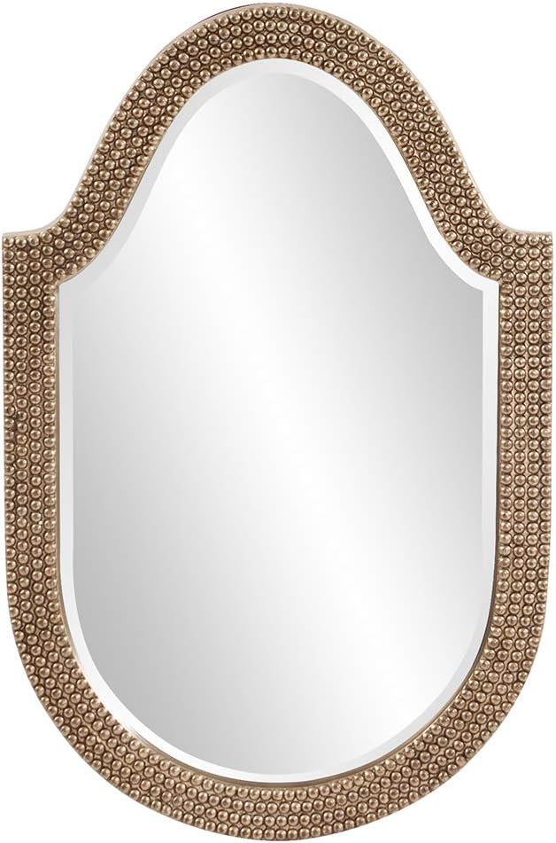 Howard Elliott Lancelot Arched Mirror for Wall, Bevelled Edge Hanging Resin Framed Wall Mounted Vanity Mirrors for Home, Living Room, Bathroom, Bedroom, or Hallway, 31 x 21 Inch,