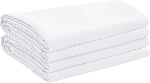 Oakias Sábanas planas tamaño King, color blanco, paquete de 2 sábanas superiores para cama, tela de microfibra cepillada suave, resistente al