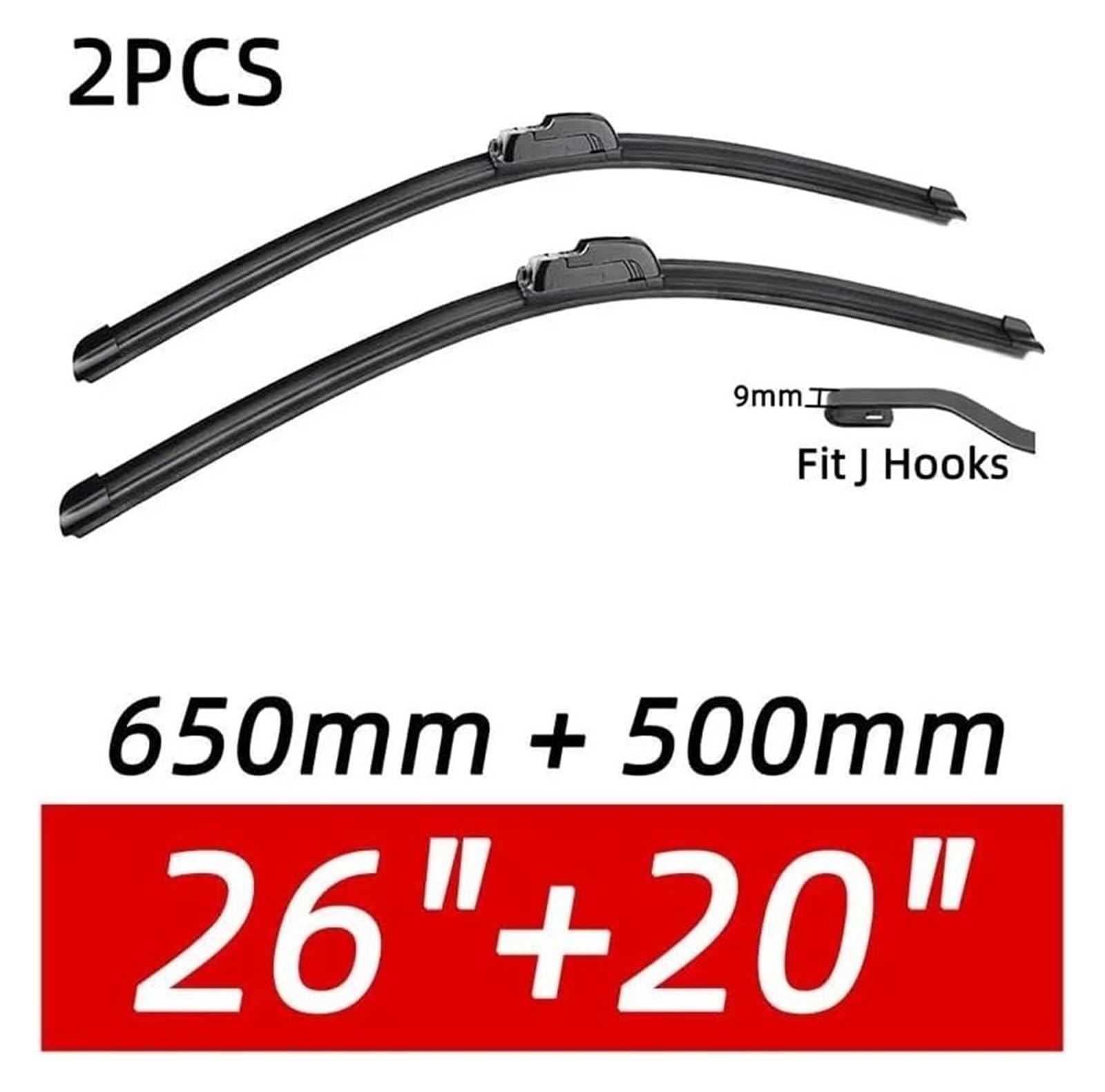 Tergiscristallo Per Universale Tergicristallo Per Auto Ganci J Tipo U Spazzole Senza Telaio In Gomma Morbida Accessori(26inch and 20inch)