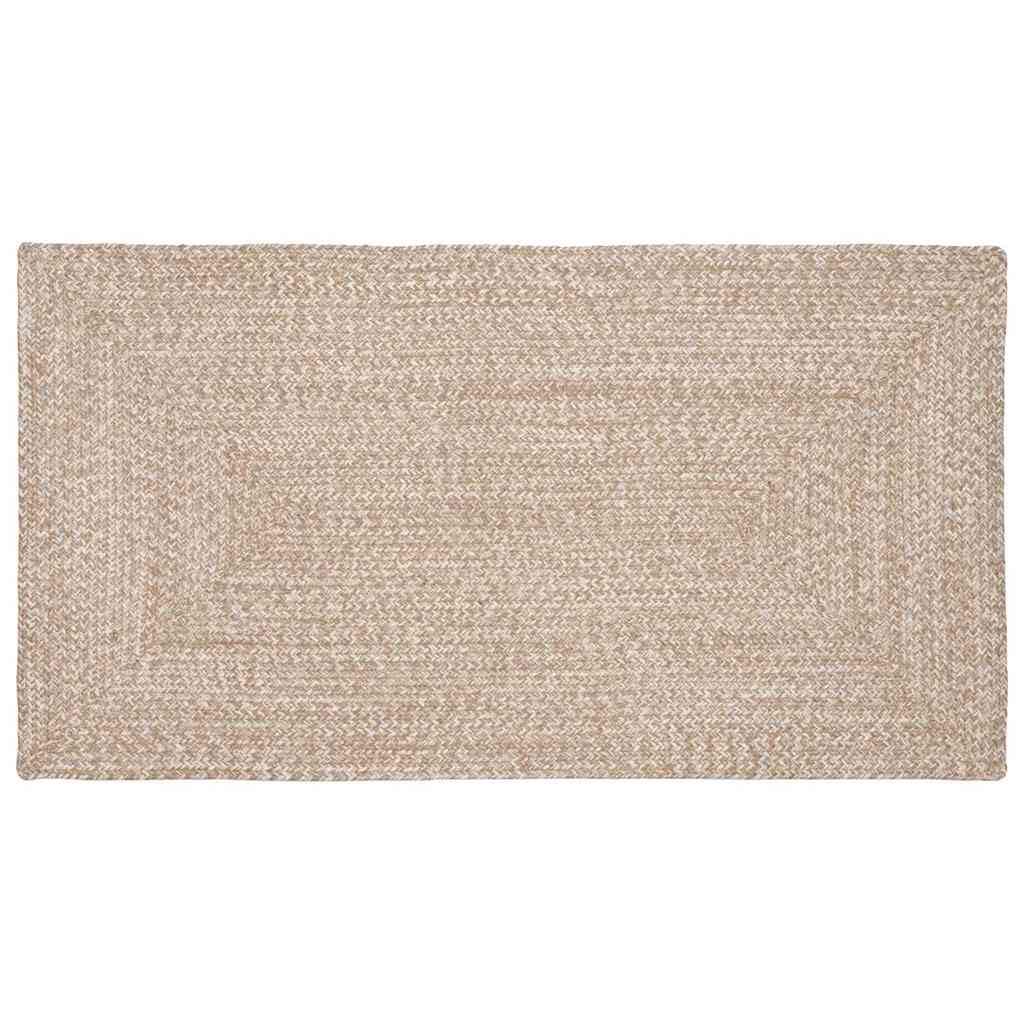 vidaXL Tapis de Zone Naturel et Blanc 60 x 110 cm Jute