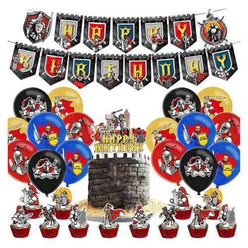WUERKIYA Decoração festa medieval 60 peças balões temáticos Witcher cavalheiros aniversário castelo fantasia épica para Halloween e Cosplay