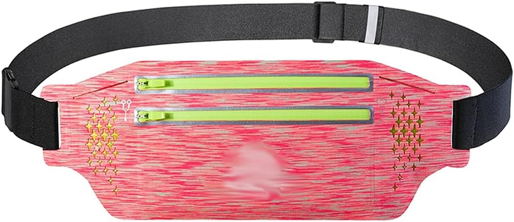 Adjustable Slim Running Waist Belt Jogging Bag Fanny Pack Travel Marathon Gym Workout Fitness 6.9 In Phone Holde(E)