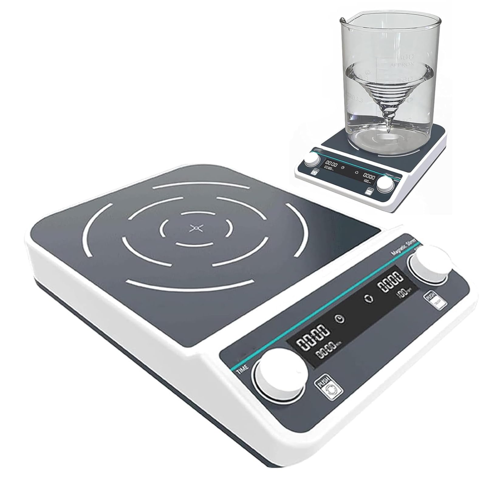 Agitatore magnetico, velocità regolabile ad alta capacità, agitazione avanti e indietro, precisione di velocità 5 giri/min, timer: da 1 min a 23 h 59 m 59 s, ideale per uso in laboratorio