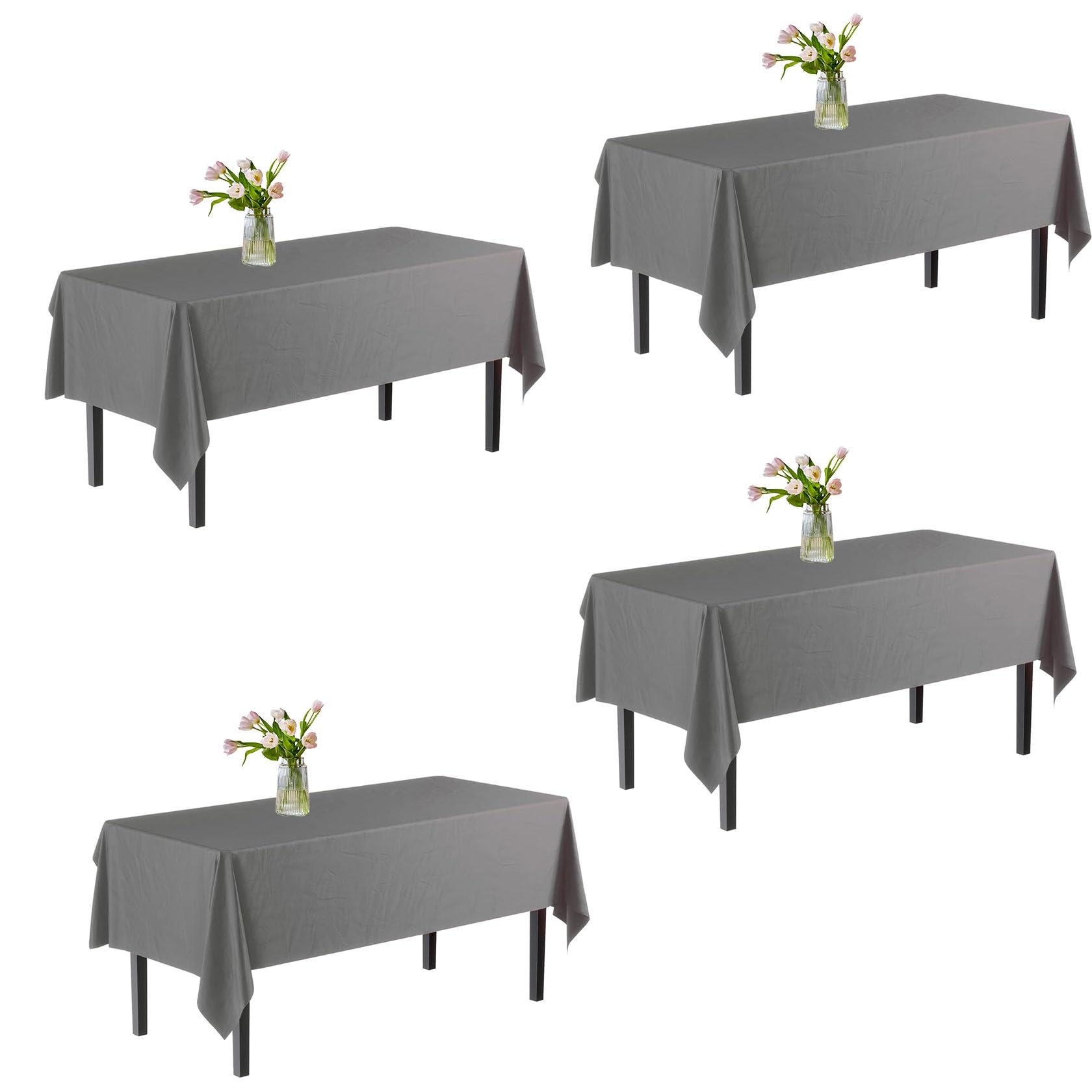 Mantel Antimanchas 240 x 330 cm Mantel de Lino, Impermeable, Antimanchas Tacto para Jardín Restaurante, Gris